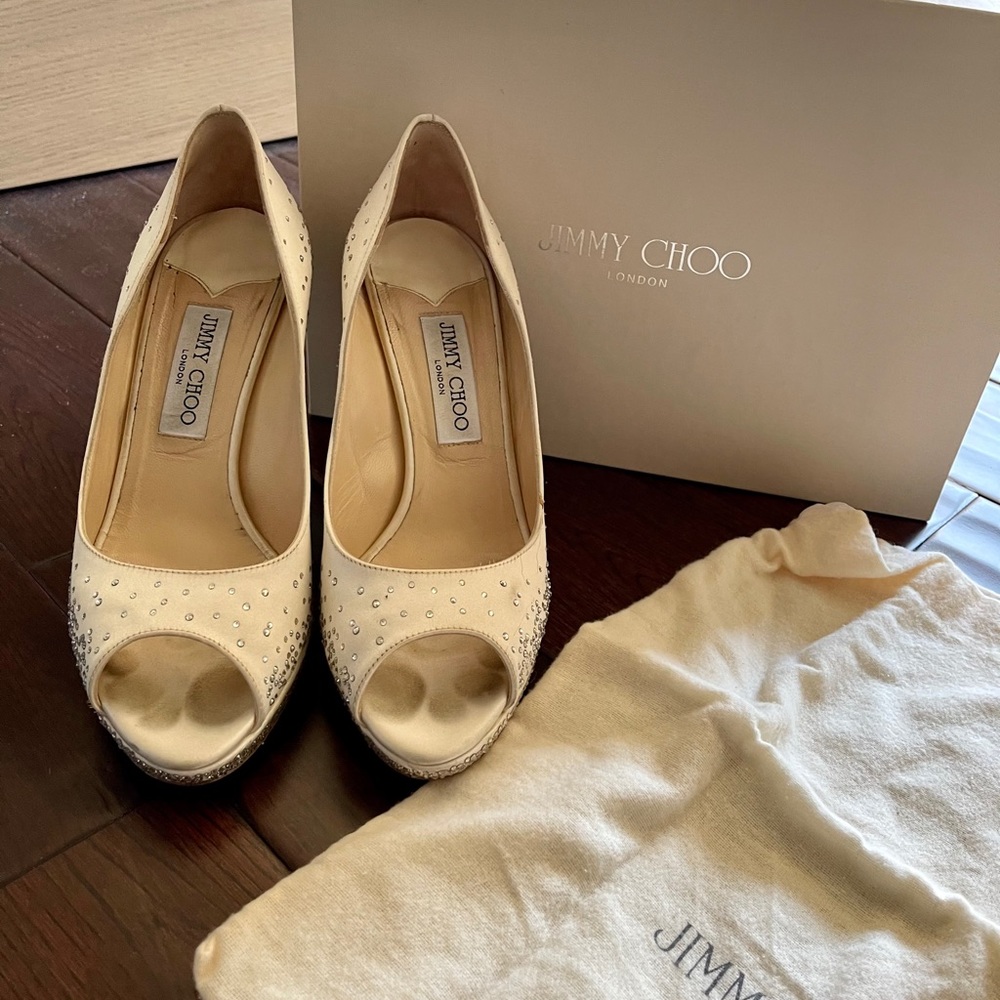 Jimmy Choo Dali Swarovski crystal shoes 38.5